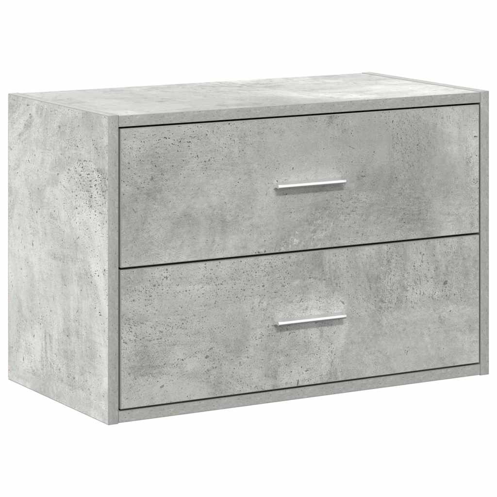 Armadio con 2 Cassetti Grigio Cemento 60x31x40 cm in Truciolato