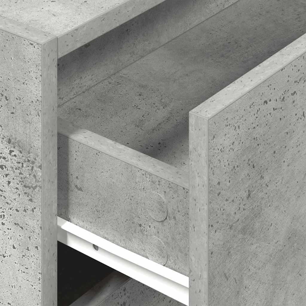 Armadio con 2 Cassetti Grigio Cemento 60x31x40 cm in Truciolato