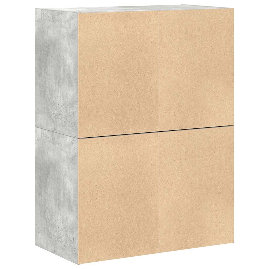 Armadi con 2 Cassetti 2 pz Grigio Cemento 60x31x40cm Truciolato - homemem39