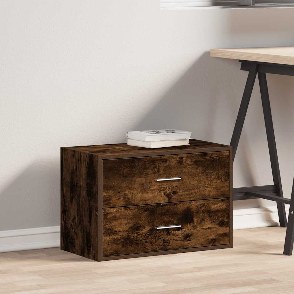 Armadio con 2 Cassetti in Rovere Fumo 60x31x40 cm in Truciolato