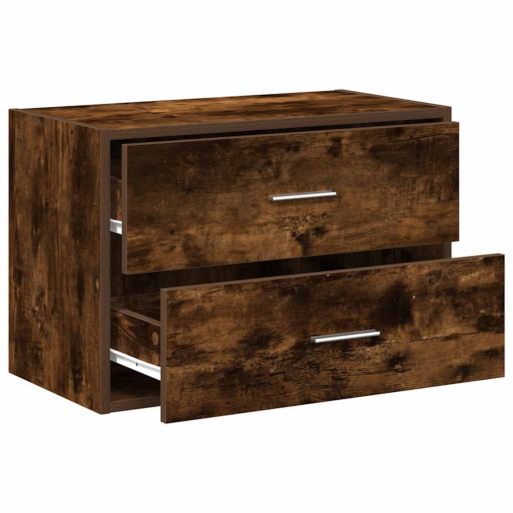 Armadio con 2 Cassetti in Rovere Fumo 60x31x40 cm in Truciolato