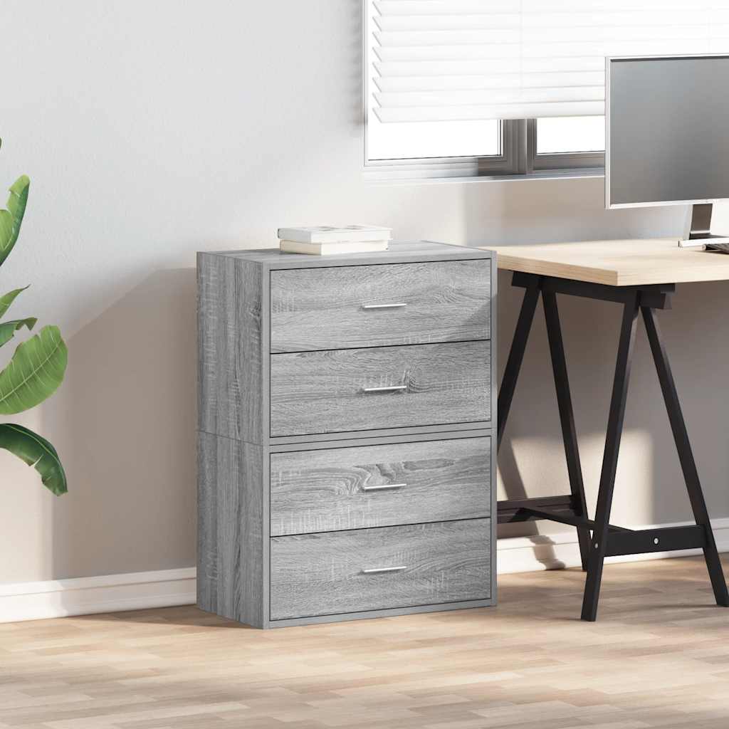 Armadi con 2 Cassetti 2 pz Grigio Sonoma 60x31x40 cm Truciolato - homemem39