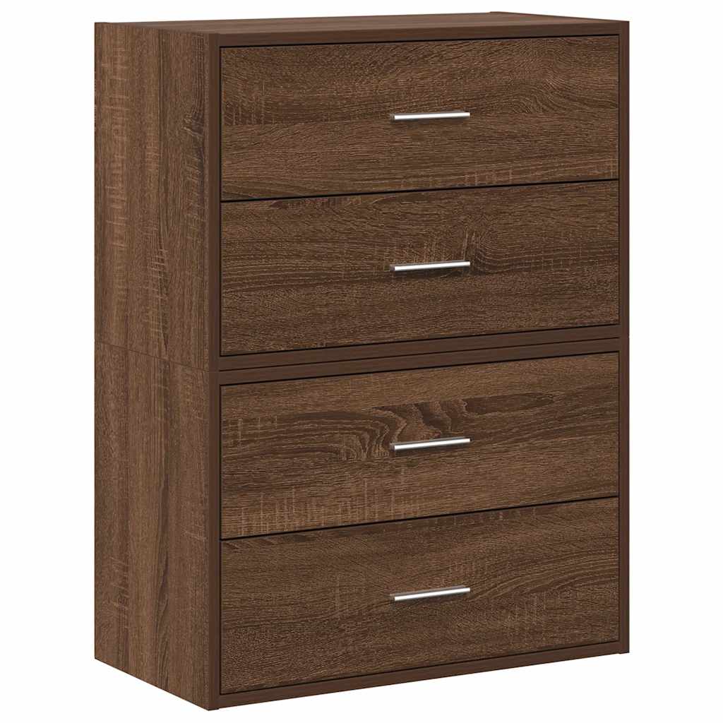 Armadi con 2 Cassetti 2 pz Rovere Marrone 60x31x40cm Truciolato - homemem39