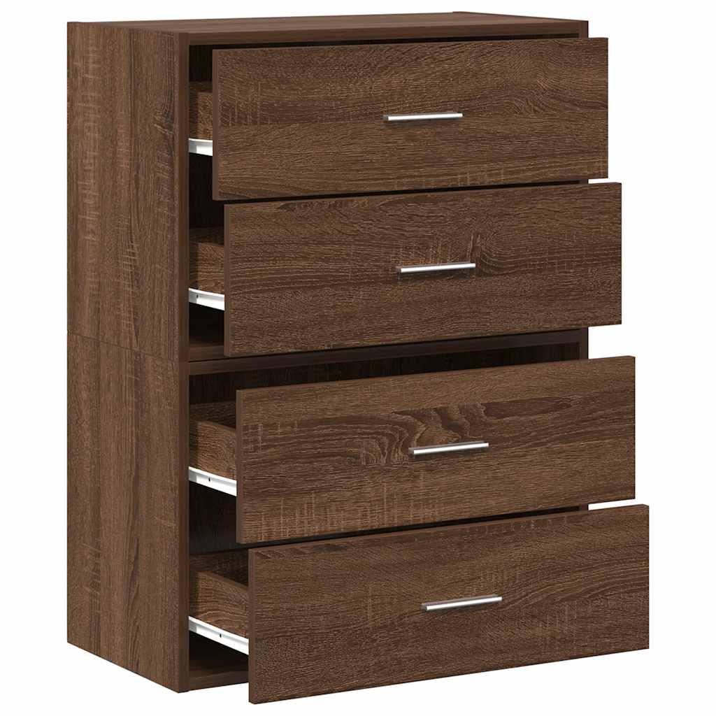 Armadi con 2 Cassetti 2 pz Rovere Marrone 60x31x40cm Truciolato - homemem39