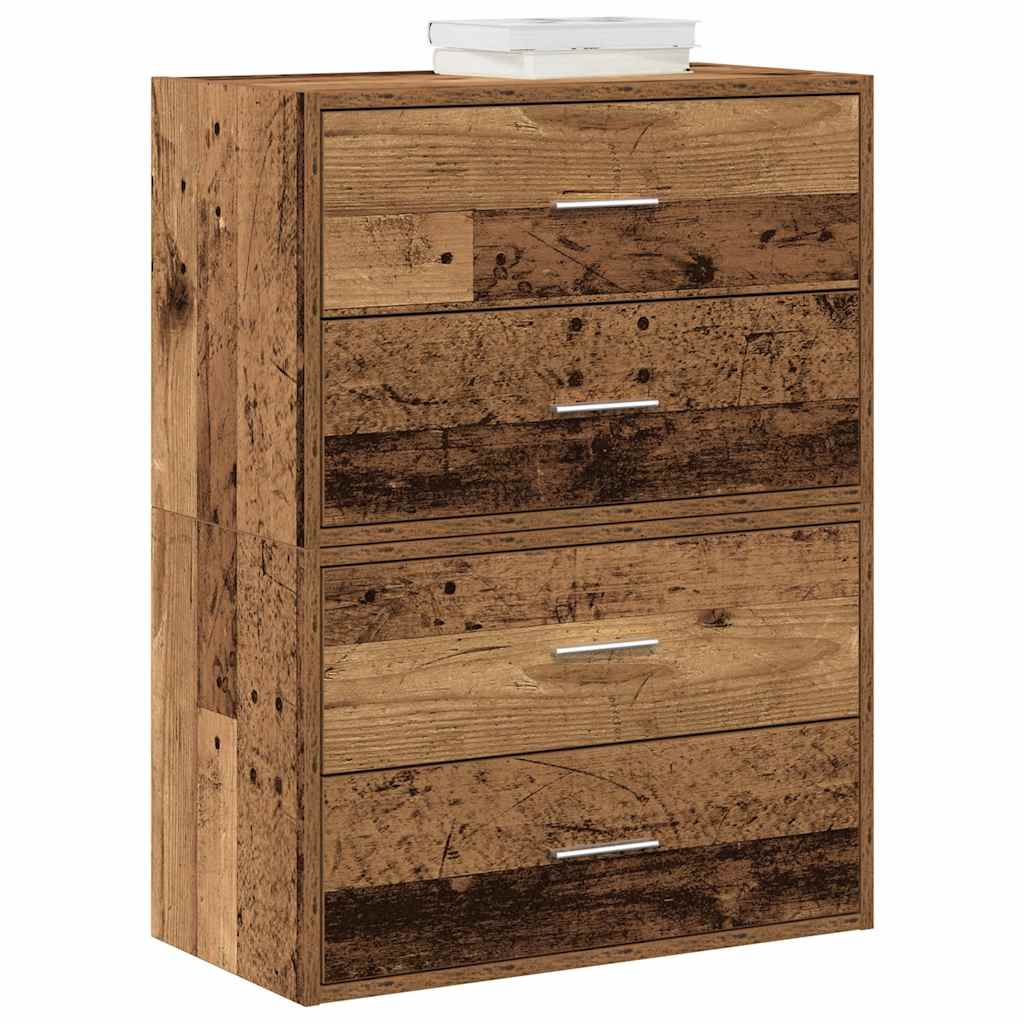Armadi con 2 Cassetti 2 pz Legno Antico 60x31x40 cm Truciolato - homemem39