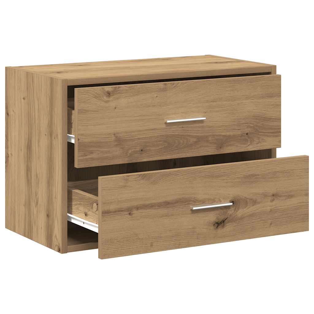 Armadio con 2 Cassetti Rovere Artigianale 60x31x40cm Truciolato