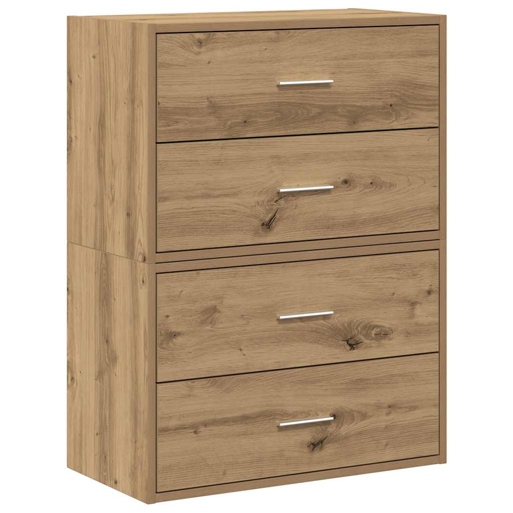 Armadi con 2 Cassetti 2 pz Rovere 60x31x40 cm in Truciolato - homemem39