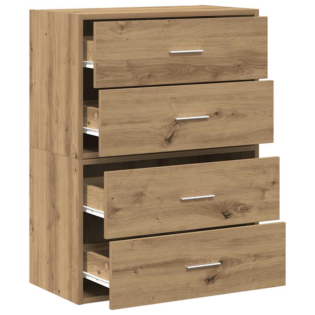 Armadi con 2 Cassetti 2 pz Rovere 60x31x40 cm in Truciolato - homemem39
