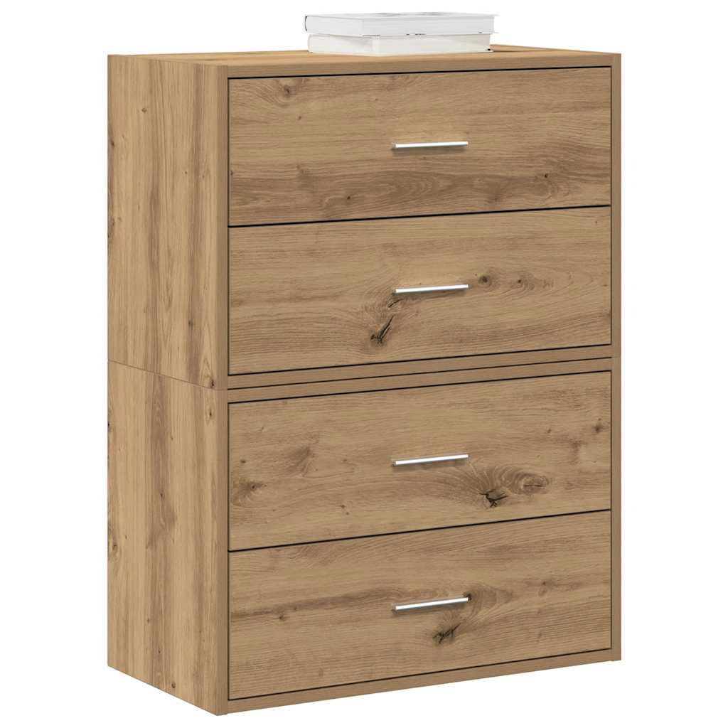 Armadi con 2 Cassetti 2 pz Rovere 60x31x40 cm in Truciolato - homemem39