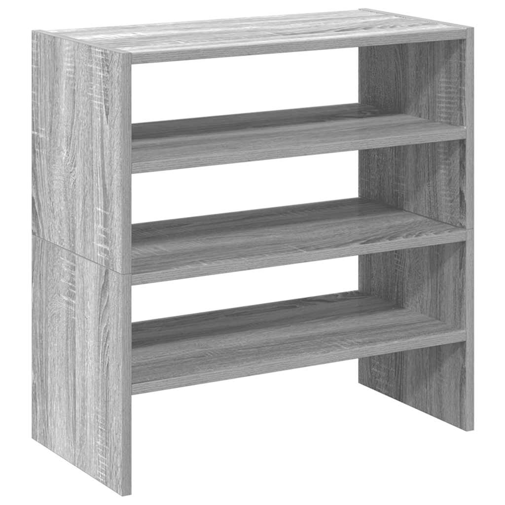 Scarpiere 2 pz Impilabili Grigio Sonoma 60x30x30,5 cm - homemem39