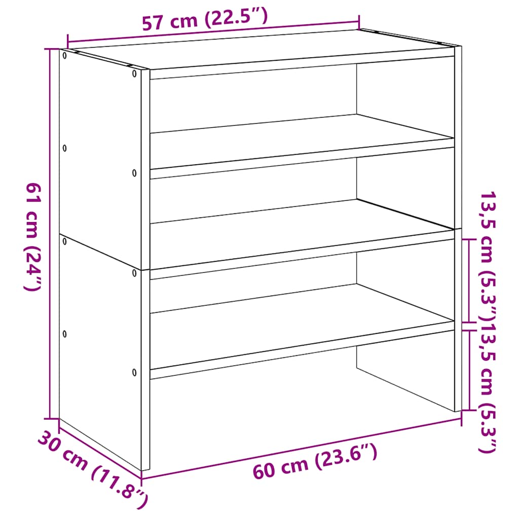 Scarpiere 2 pz Impilabili Grigio Sonoma 60x30x30,5 cm - homemem39