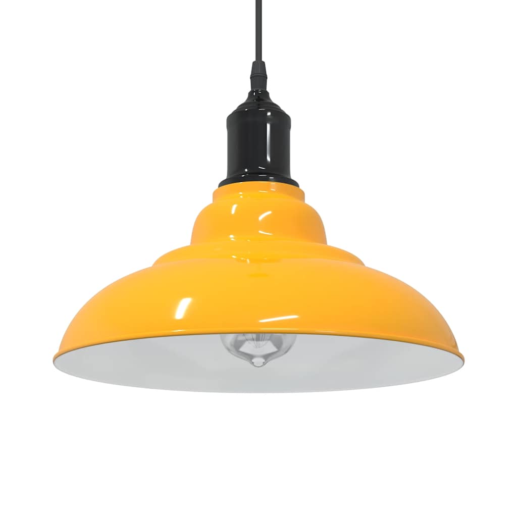 Lampada Sospensione Regolabile E27 Giallo Lucido Ø31 cm Metallo - homemem39
