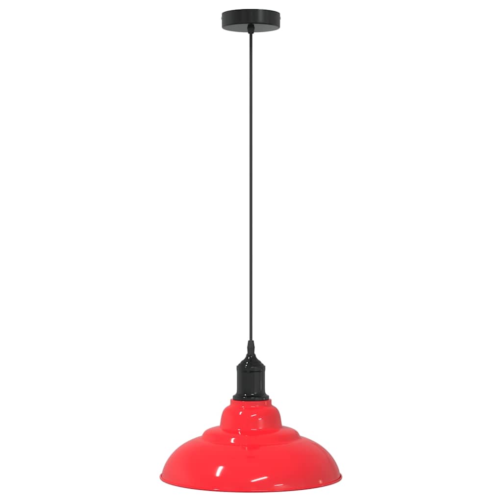 Lampada Sospensione Regolabile E27 Rosso Lucido Ø31 cm Metallo - homemem39