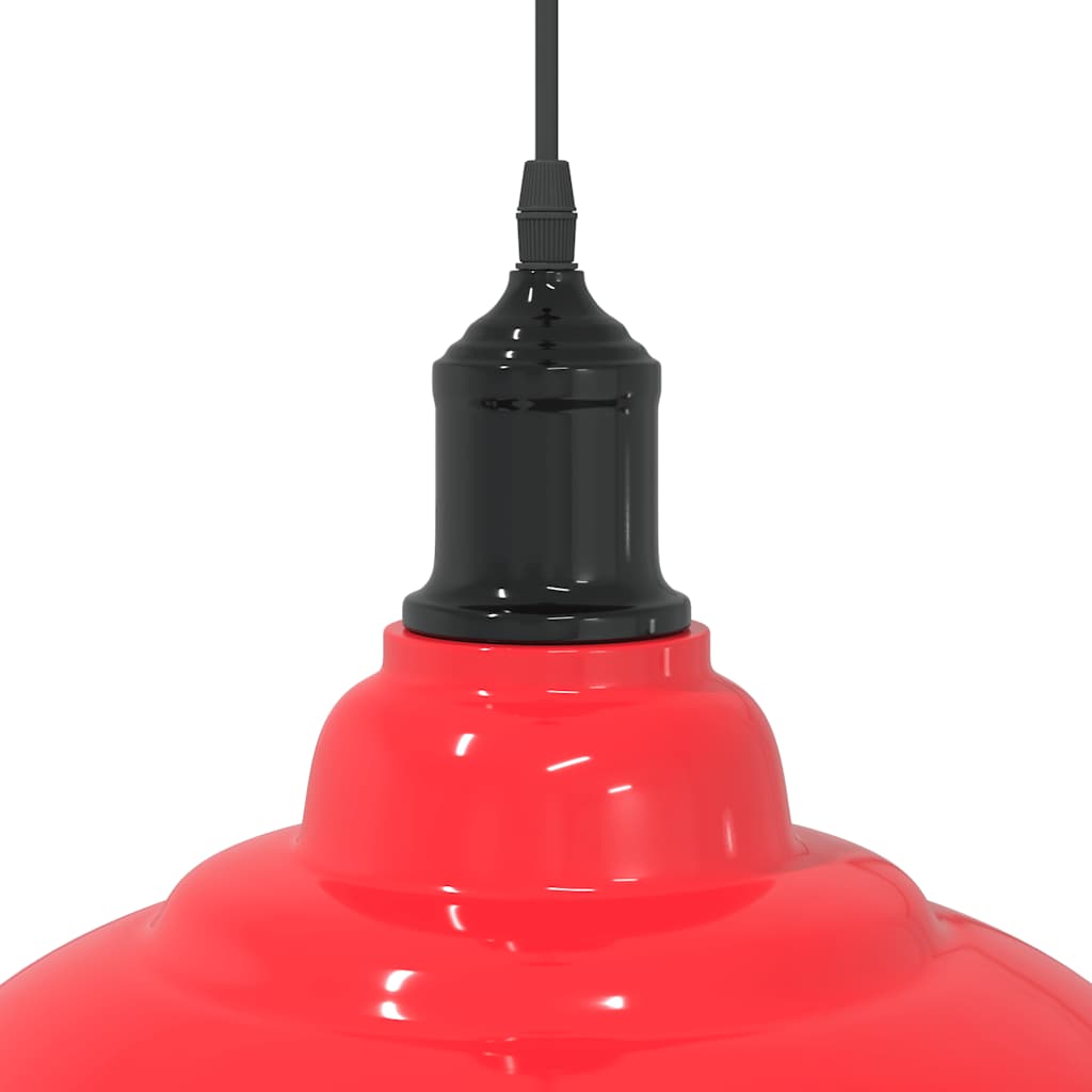 Lampada Sospensione Regolabile E27 Rosso Lucido Ø31 cm Metallo - homemem39