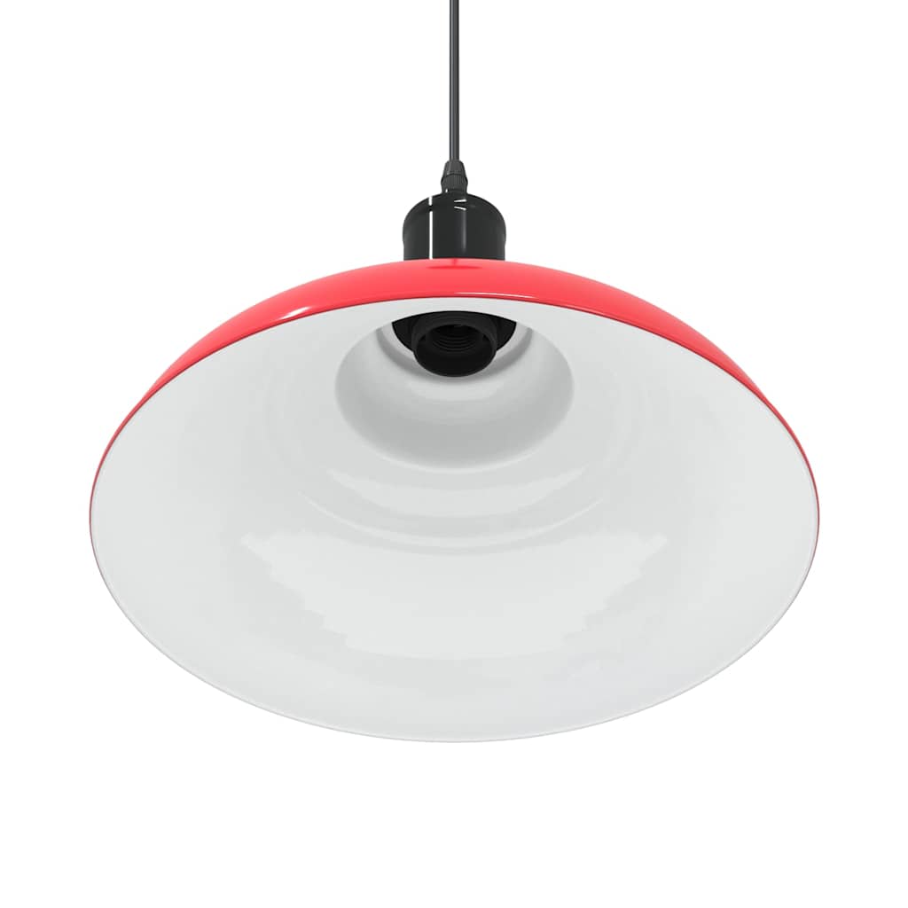 Lampada Sospensione Regolabile E27 Rosso Lucido Ø31 cm Metallo - homemem39