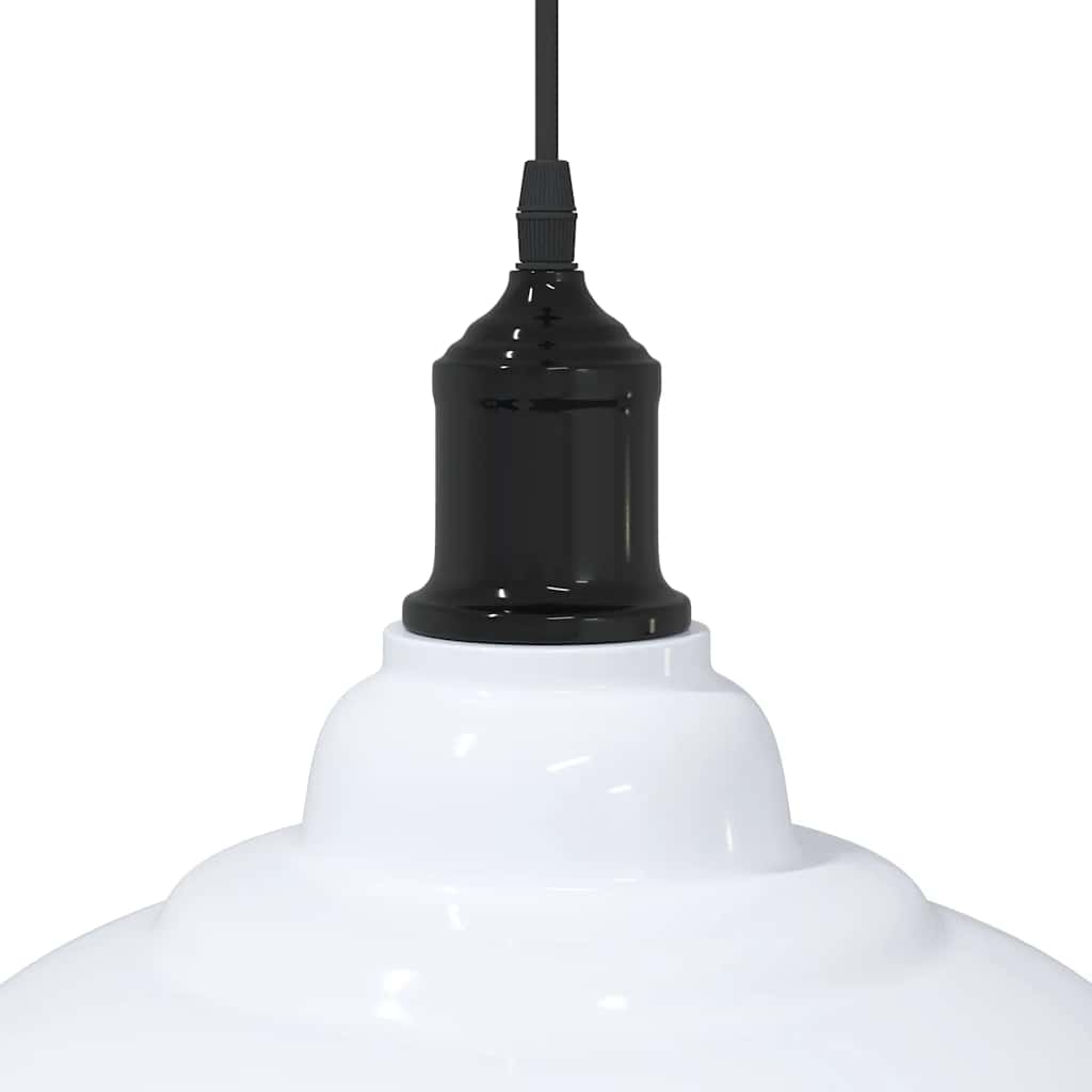 Lampada Sospensione Regolabile E27 Bianco Lucido Ø31cm Metallo - homemem39