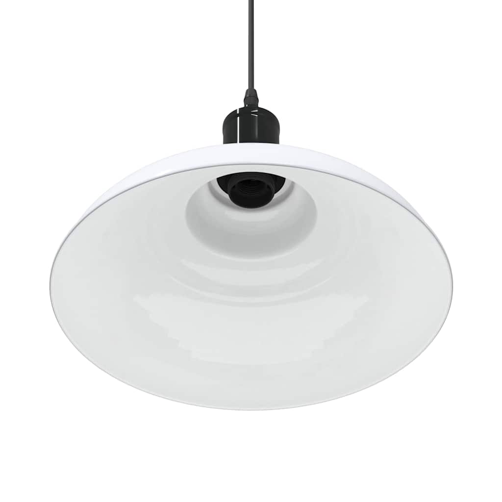 Lampada Sospensione Regolabile E27 Bianco Lucido Ø31cm Metallo - homemem39