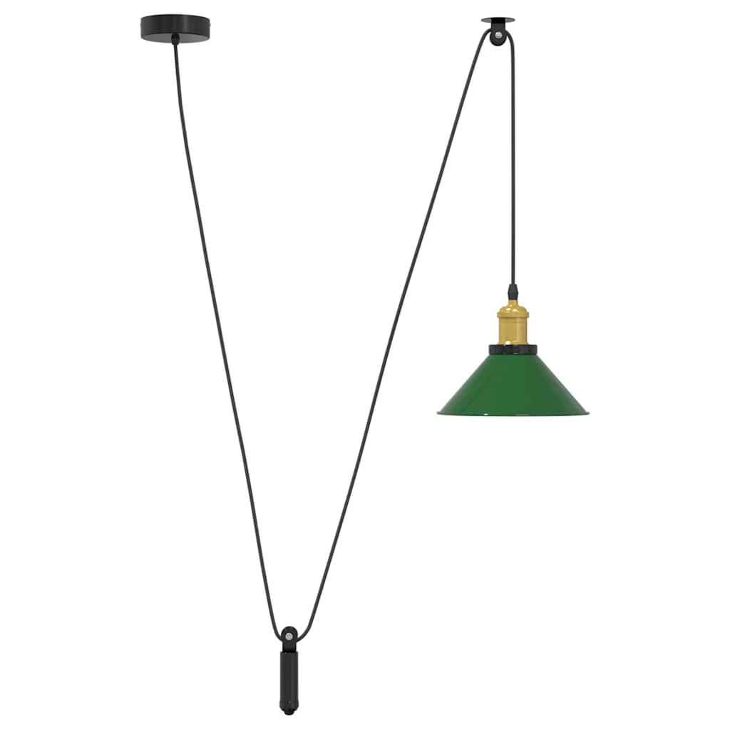 Lampada a Sospensione Regolabile E27 Verde Lucido Ø22cm Metallo - homemem39