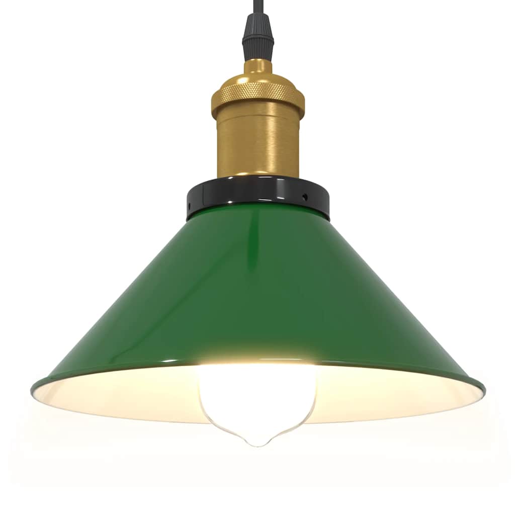 Lampada a Sospensione Regolabile E27 Verde Lucido Ø22cm Metallo - homemem39