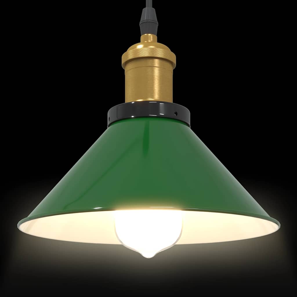 Lampada a Sospensione Regolabile E27 Verde Lucido Ø22cm Metallo - homemem39