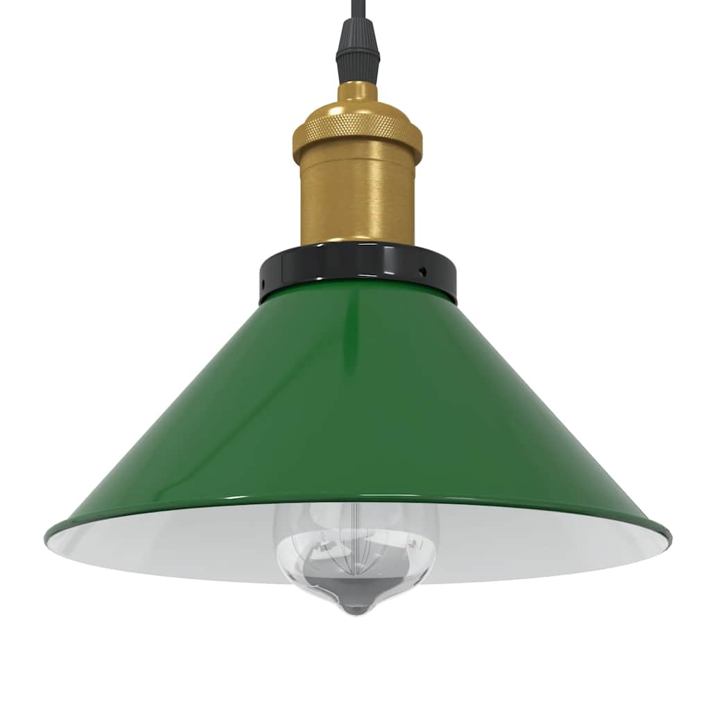 Lampada a Sospensione Regolabile E27 Verde Lucido Ø22cm Metallo - homemem39