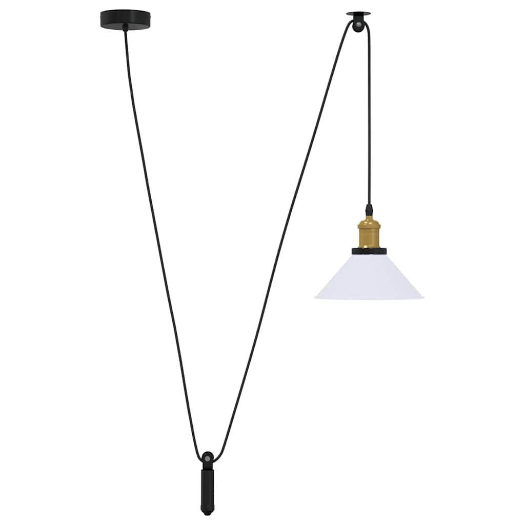 Lampada Sospensione Regolabile E27 Bianco Lucido Ø22cm Metallo - homemem39