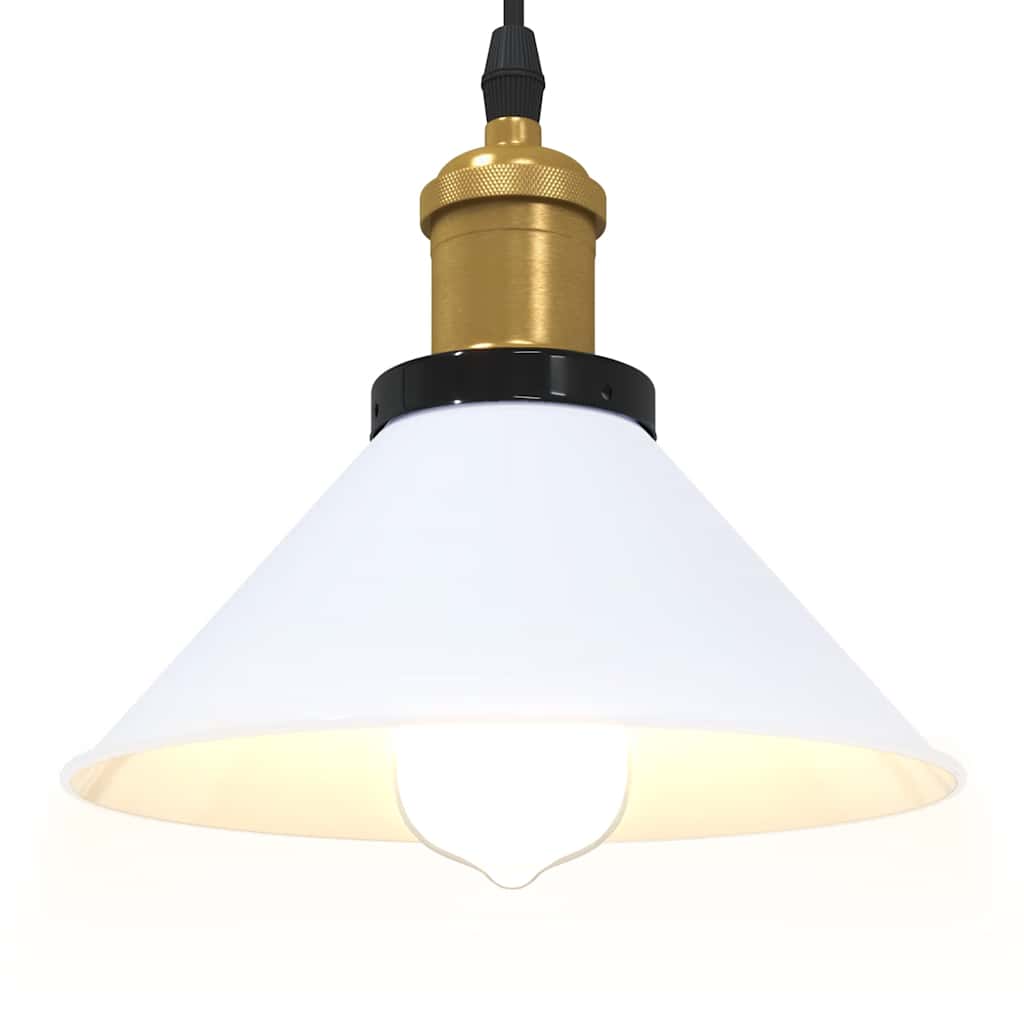 Lampada Sospensione Regolabile E27 Bianco Lucido Ø22cm Metallo - homemem39