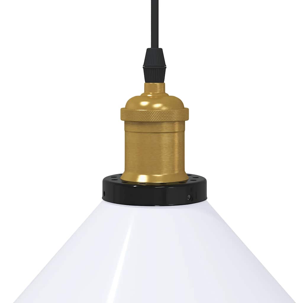 Lampada Sospensione Regolabile E27 Bianco Lucido Ø22cm Metallo - homemem39