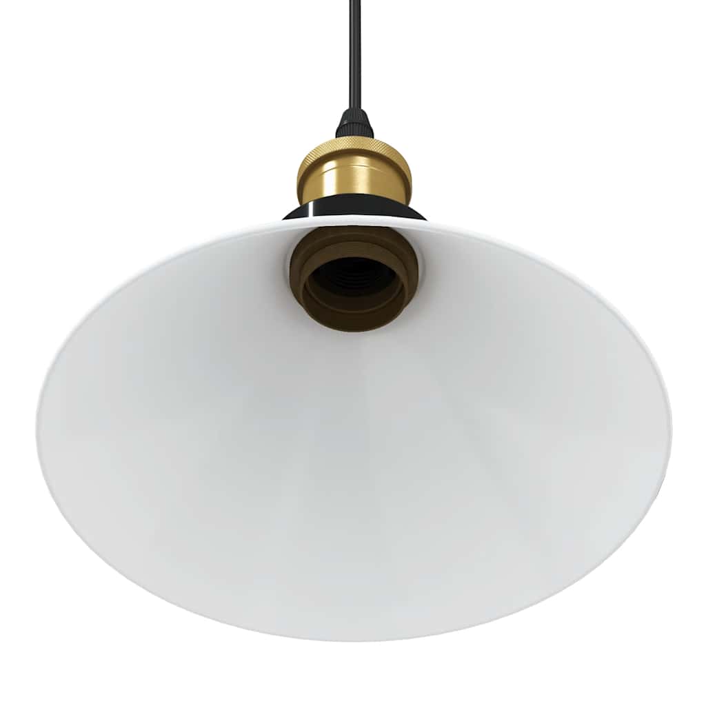 Lampada Sospensione Regolabile E27 Bianco Lucido Ø22cm Metallo - homemem39