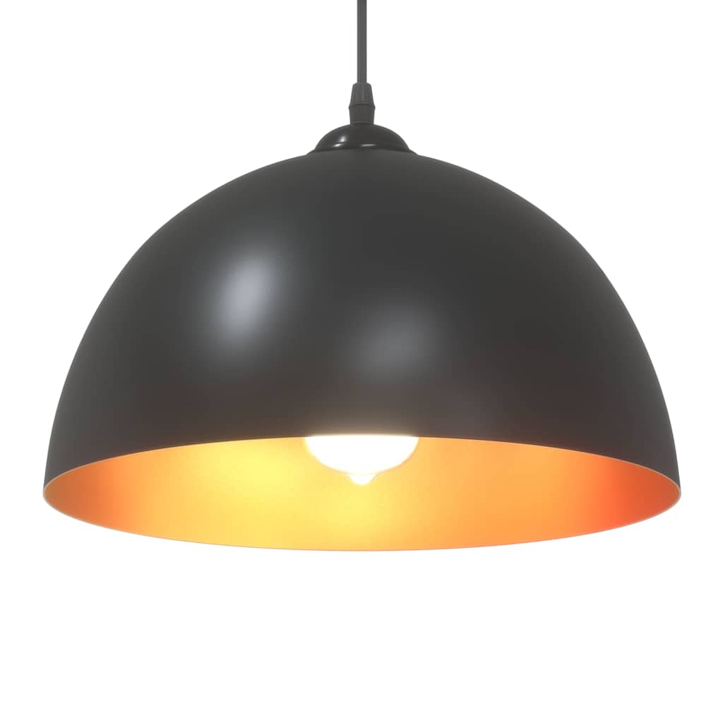 Lampada a Sospensione 2 pz Regolabile E27 Nero Ø 30 cm Metallo - homemem39