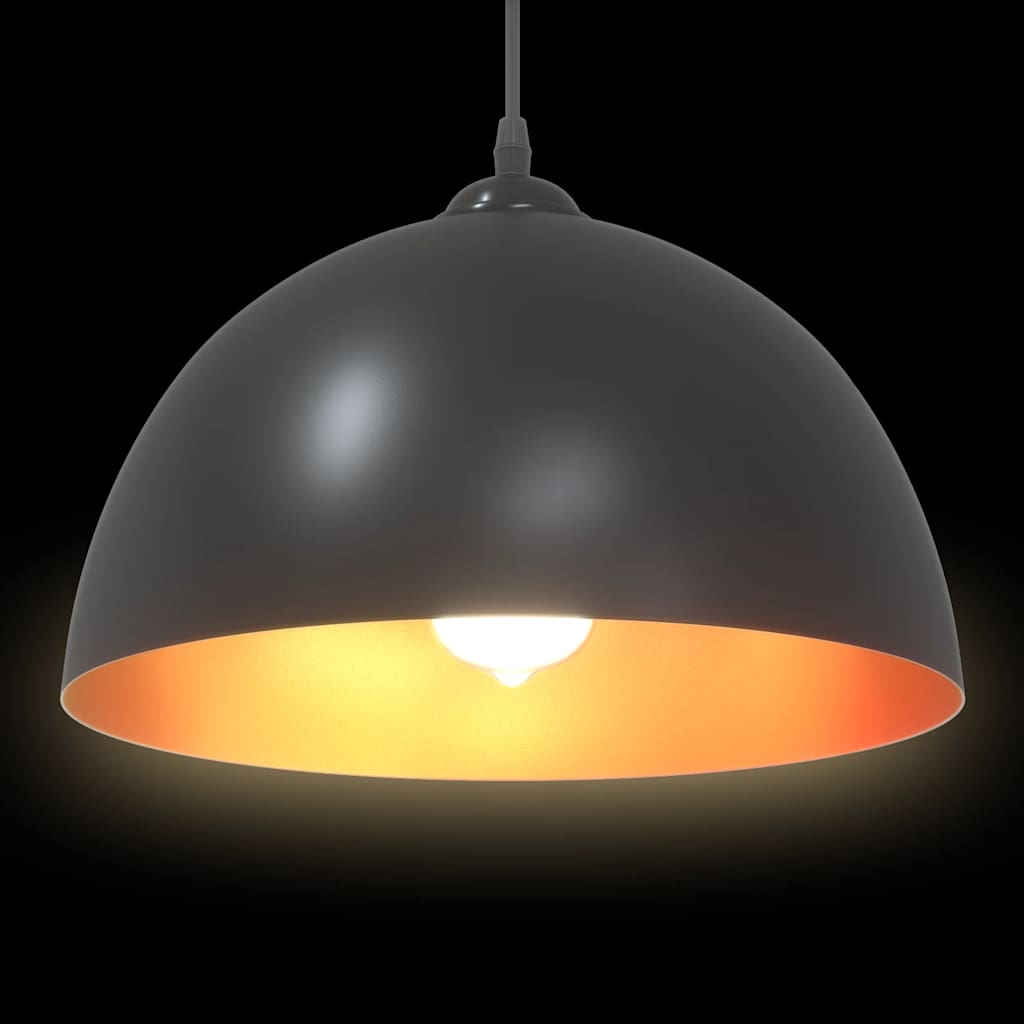 Lampada a Sospensione 2 pz Regolabile E27 Nero Ø 30 cm Metallo - homemem39