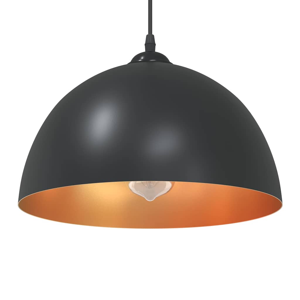 Lampada a Sospensione 2 pz Regolabile E27 Nero Ø 30 cm Metallo - homemem39