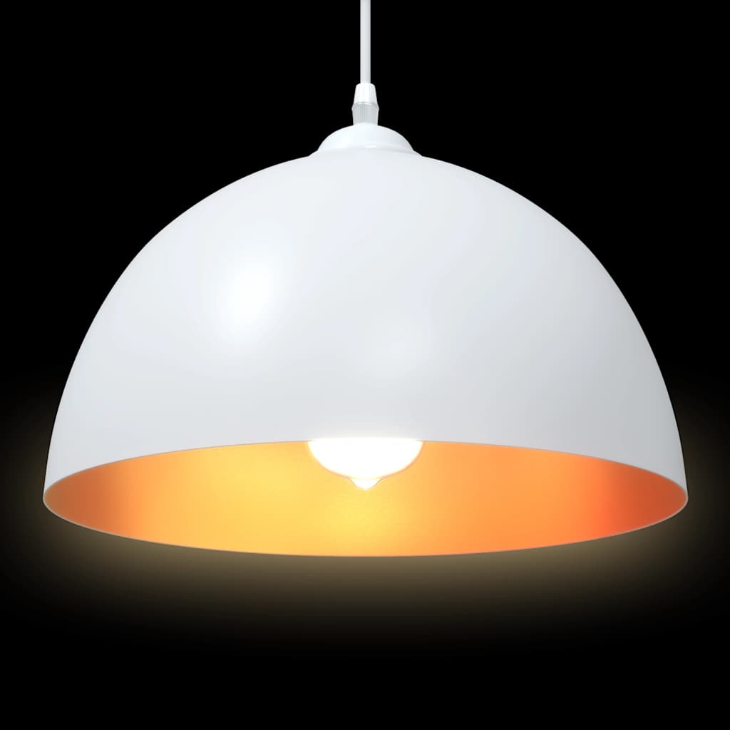 Lampada a Sospensione 2 pz Regolabile E27 Bianco Ø 30cm Metallo - homemem39