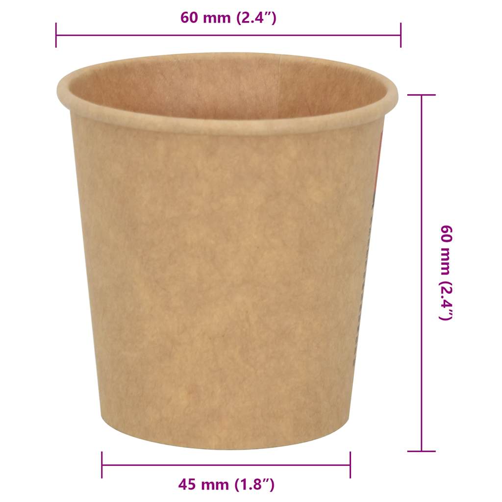 Bicchieri da Caffè in Carta 1000 pz 4oz 100ml Marrone | homemem39