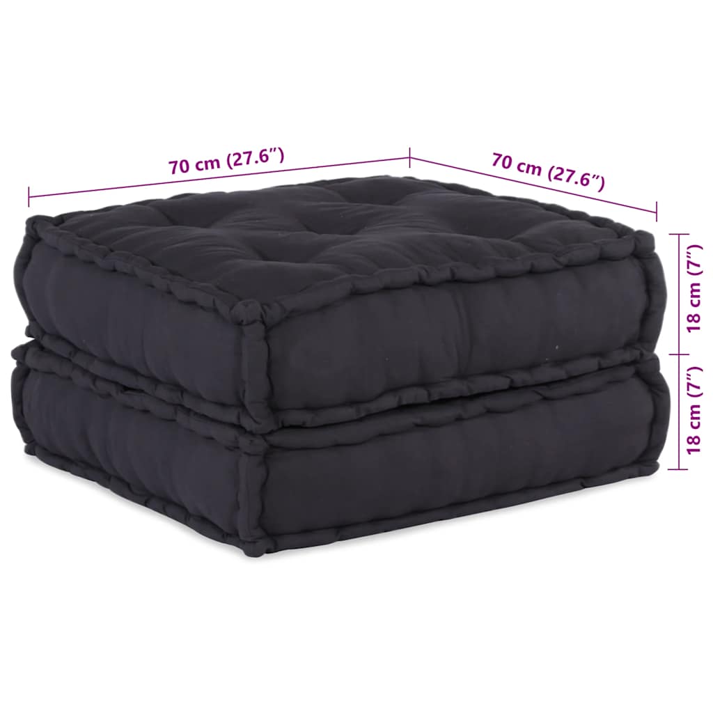 Divano Componibile Antracite 70x70x36 in Tessuto | homemem39
