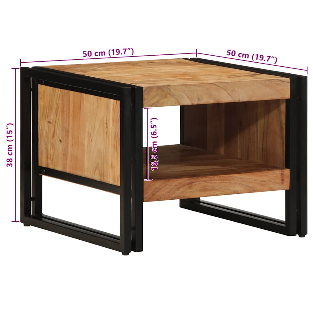 Tavolino da Salotto 50x50x38 cm Legno Massello di Acacia | homemem39
