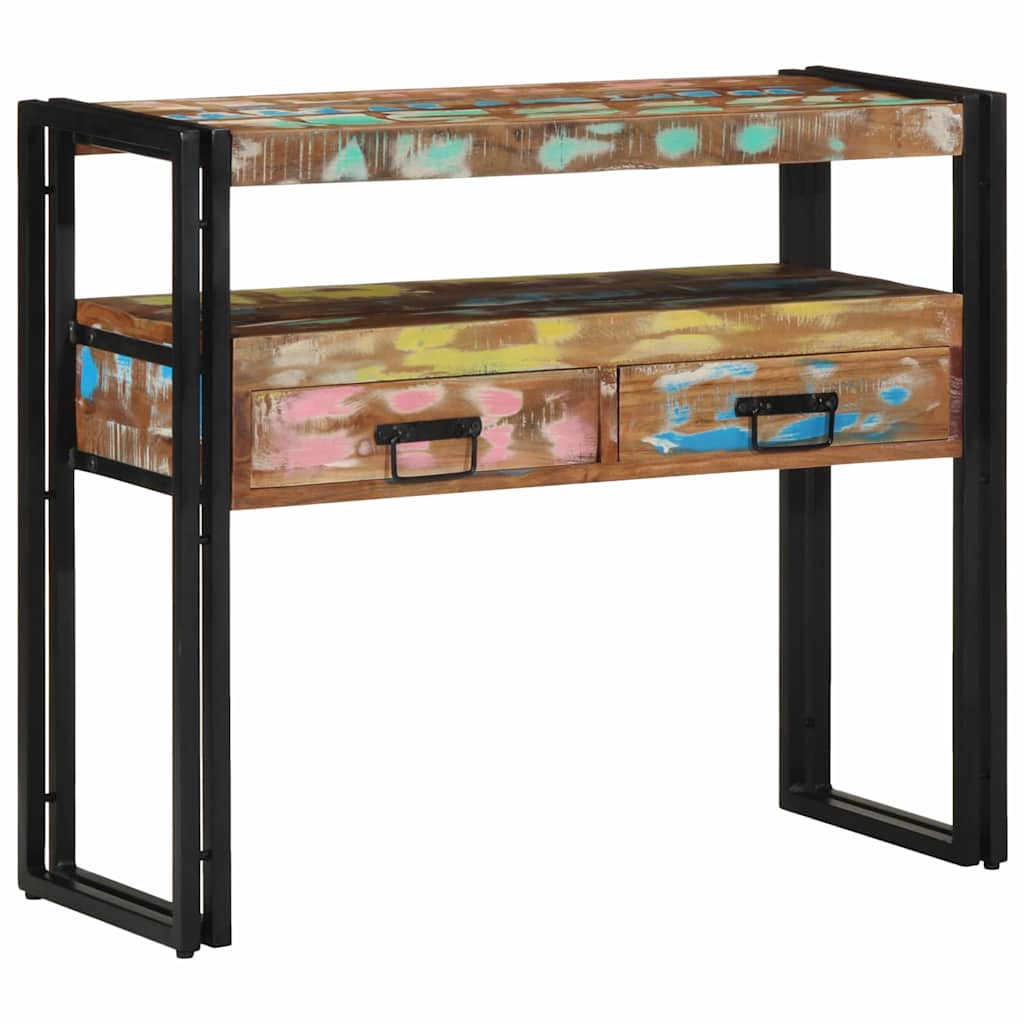 Tavolo consolle 90 x 33 x 75 cm legno massello di riciclo