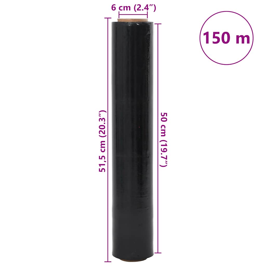 Film Estensibile 2 pz Nero 30 μm 50 cm x 150 m | homemem39