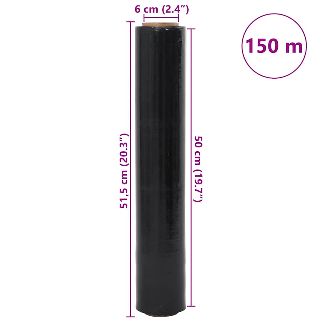 Film Estensibile 6 pz Nero 23 μm 50 cm x 150 m | homemem39