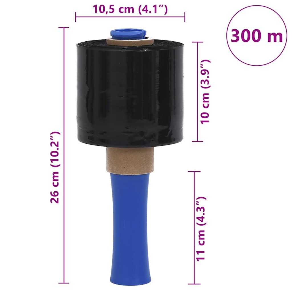 Film Estensibili 10 pz Nero 23 μm 10 cm x 300 m