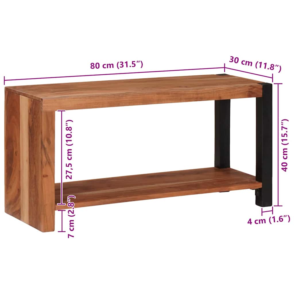 Libreria Marrone 80 x 30 x 40 cm Legno di Acacia Massello