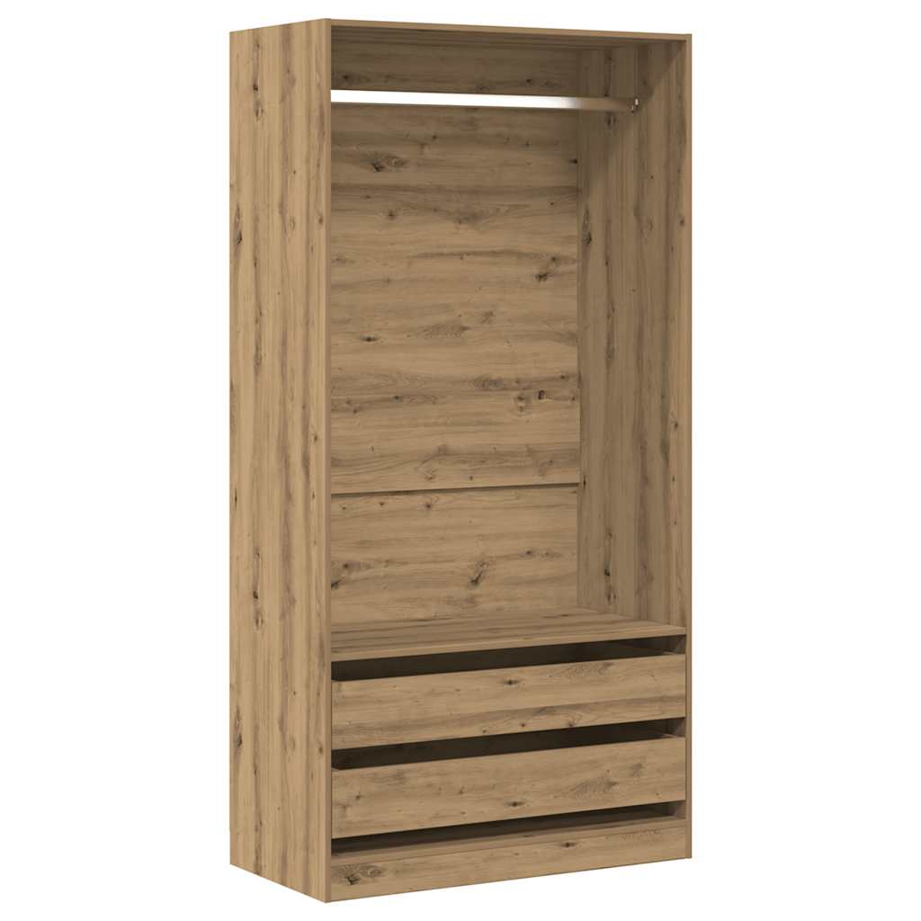 Armadio Rovere Artigianale 100x50x200 cm in Legno Multistrato - homemem39
