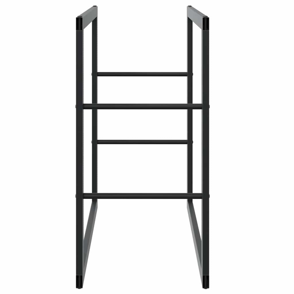 Rastrelliera per Legna da Ardere Nera 55x30x61 cm in Acciaio - homemem39