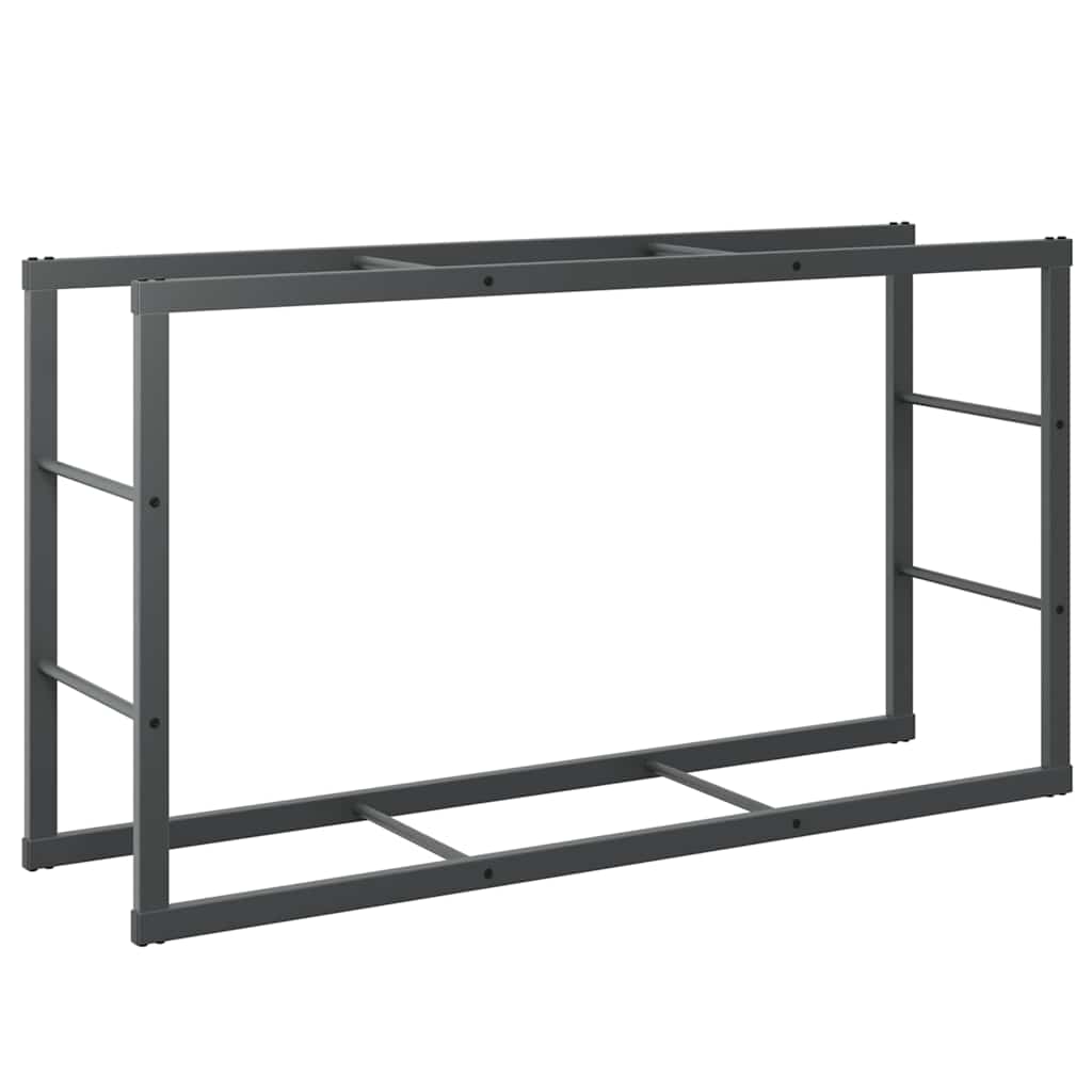 Rastrelliera per Legna da Ardere Nera 110x30x61 cm in Acciaio - homemem39