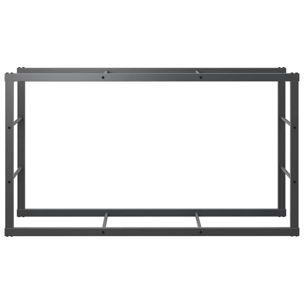 Rastrelliera per Legna da Ardere Nera 110x30x61 cm in Acciaio - homemem39