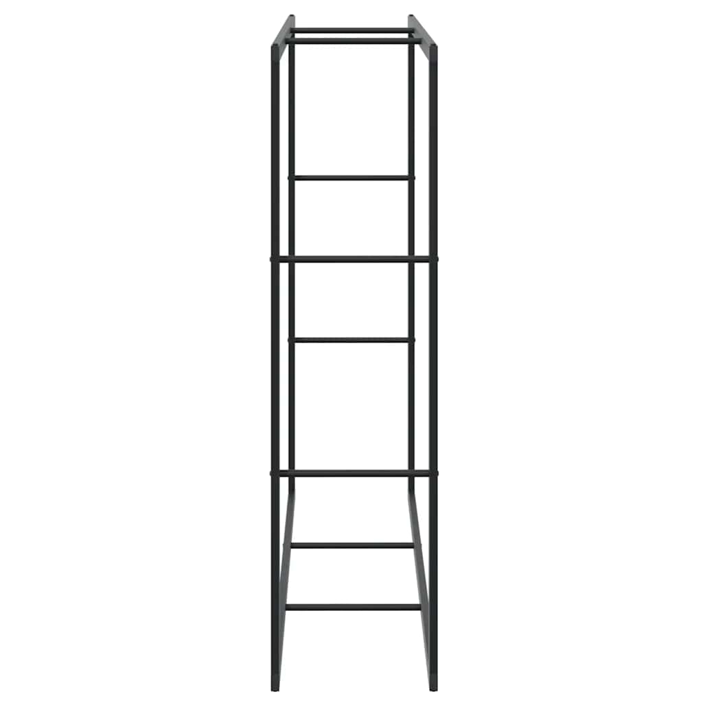 Rastrelliera per Legna da Ardere Nera 110x30x116 cm in Acciaio - homemem39