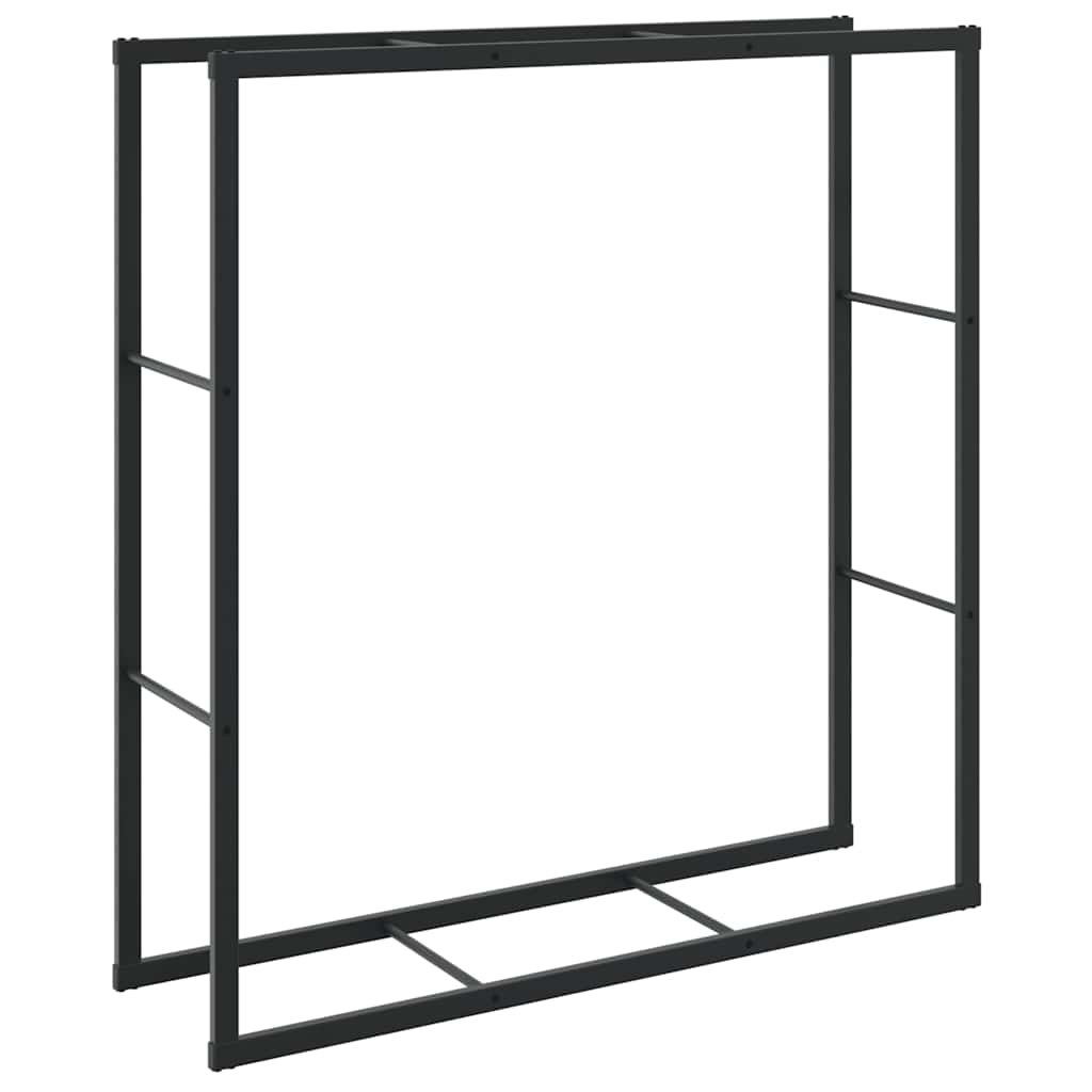 Rastrelliera per Legna da Ardere Nera 110x30x116 cm in Acciaio - homemem39