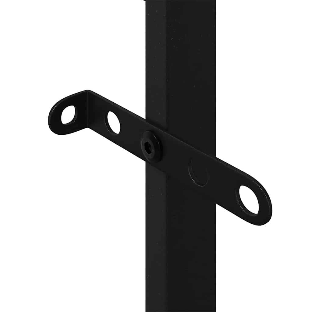 Rastrelliera per Legna da Ardere Nera 50x30x209 cm in Acciaio | homemem39