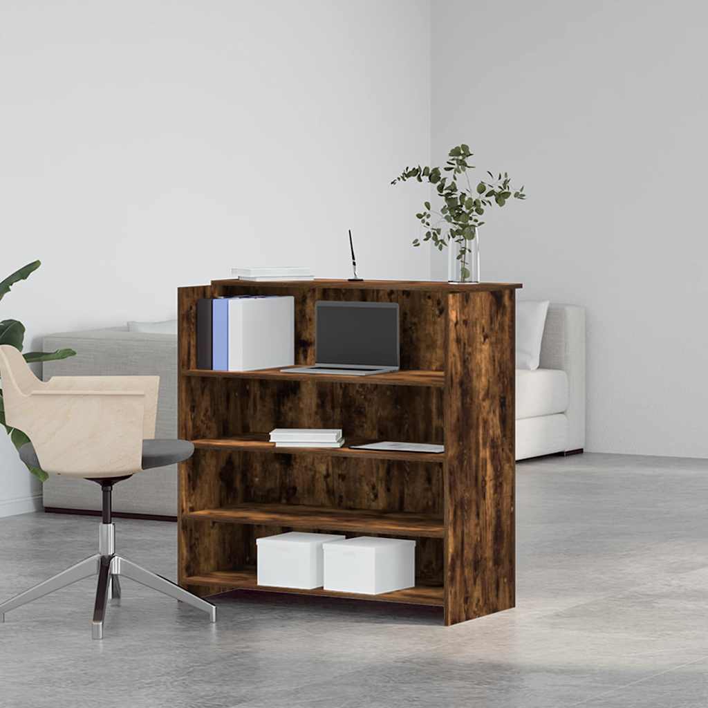 Banco Reception Rovere Fumo 100x50x103,5cm in Legno Multistrato