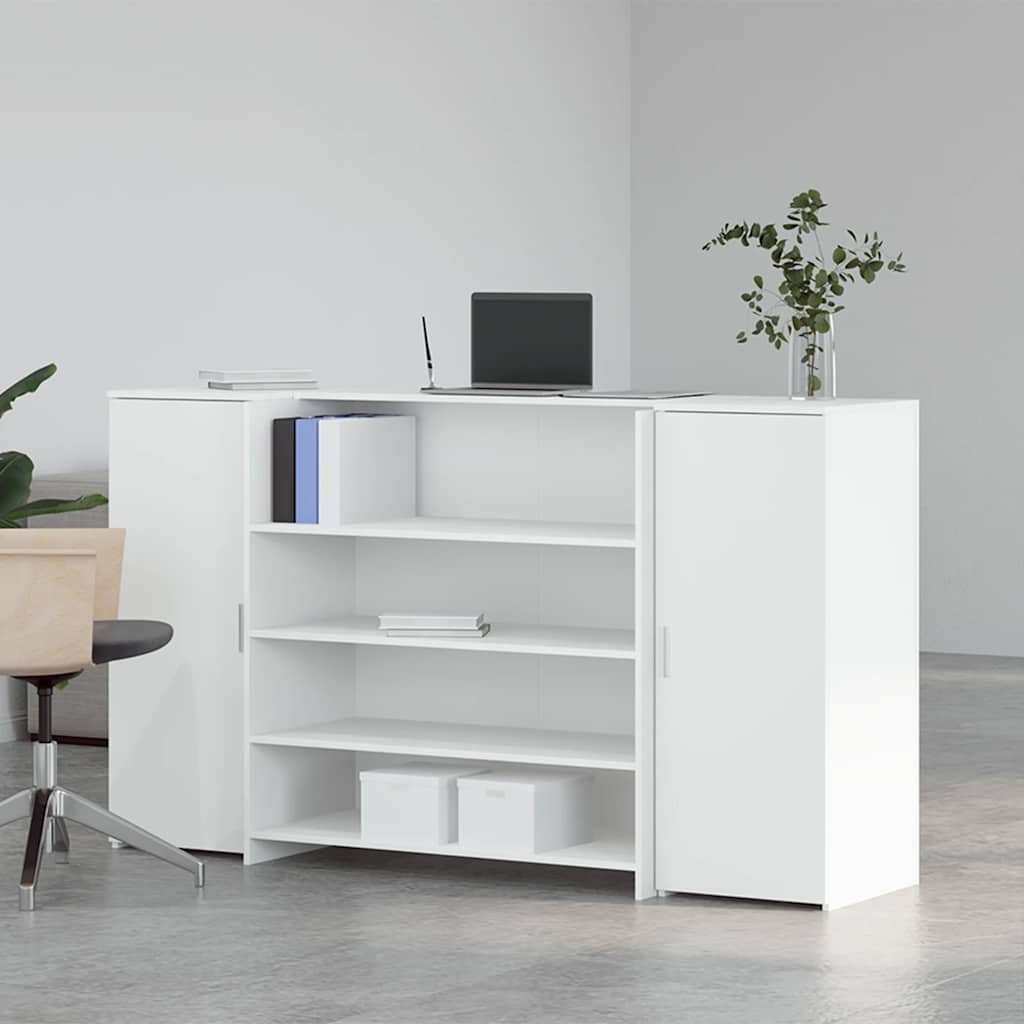 Banco Reception Bianco 180x50x103,5 cm in Legno Multistrato